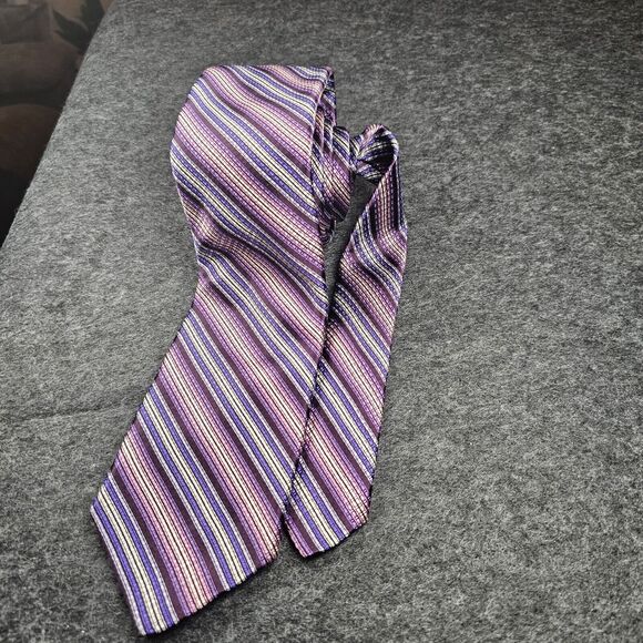 Ted Baker Tie 100% Italian Silk Repp Purple Designer London Luxury USA 59" - Picture 4 of 13